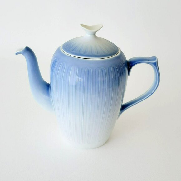 Vintage B&G Coffee Pot Ballerina Coastal Blue Ombre Bing & Grondahl Denmark - Picture 2 of 13
